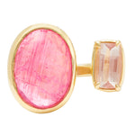 Tandem Ring, Siberian Pink Tourmaline