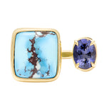 Tandem Ring, Square Lavender Turquoise