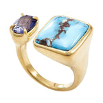 Tandem Ring, Square Lavender Turquoise