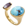 Tandem Ring, Round Lavender Turquoise