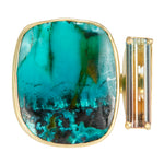 Tandem Ring, Petrified Opalized Wood