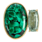 Tandem Ring, Large Malachite