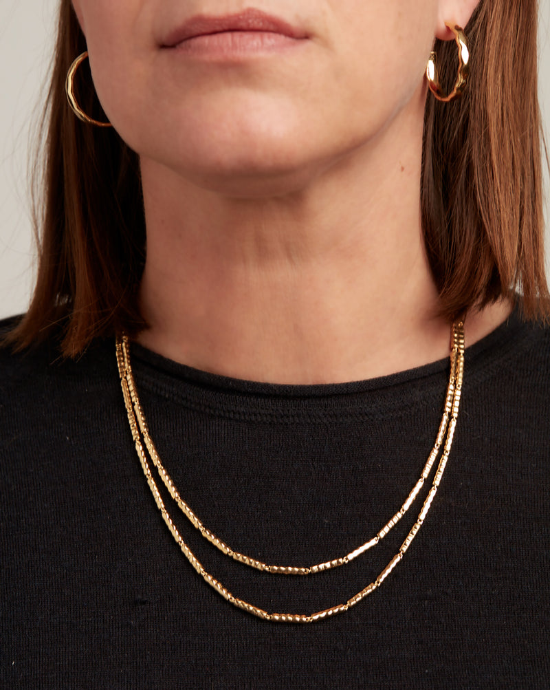 Gold Essentials Wave-Bar Link Necklace